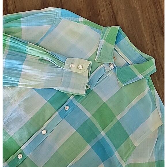 J. McLaughlin Plaid Cameron Shirt Women’s 4 Relaxed Fit Button Up - Picture 1 of 8